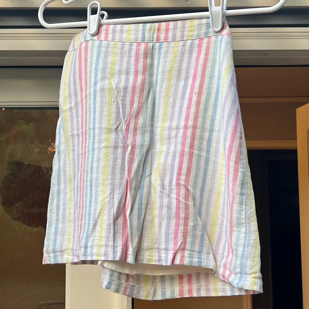Forever 21 White Skirt with Pastel Stripes